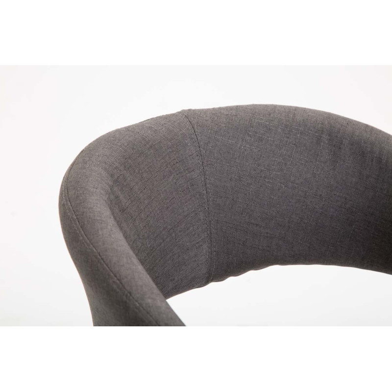 Sedia da pranzo Suez, tessuto Natura, grigio scuro